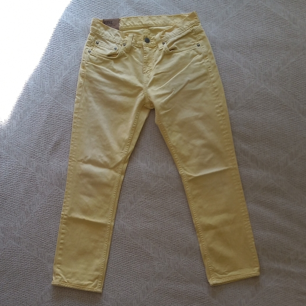 Kane Slim Straight Leg Jeans in Fade Lemon